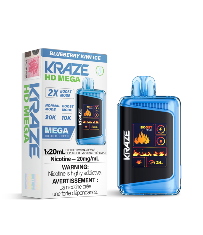 KRAZE HD MEGA 20K ON BLUEBERRY KIWI ICE