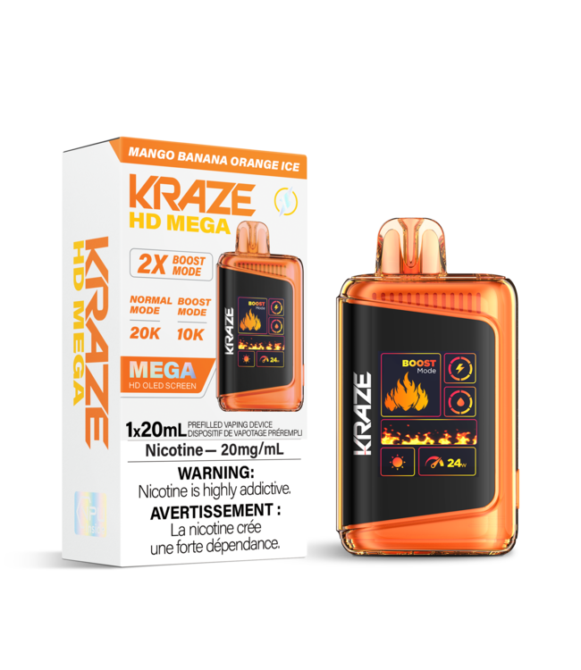 KRAZE HD MEGA 20K ON MANGO BANANA ORANGE ICE