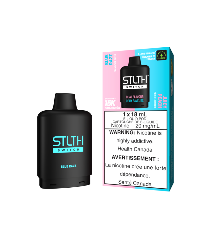 STLTH SWITCH PODS  BLUE RAZZ & JUICY PEACH