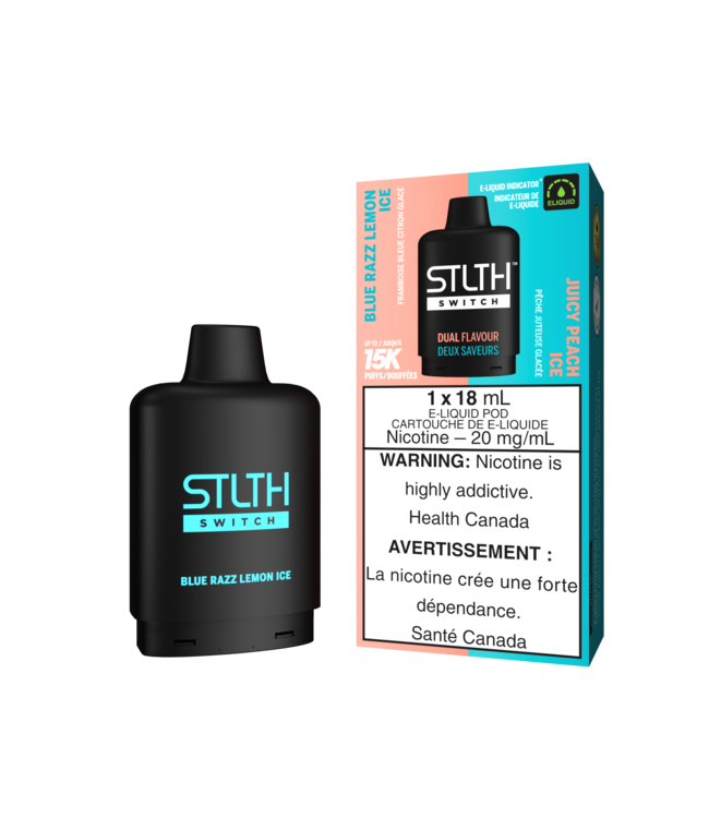 STLTH SWITCH PODS  BLUE RAZZ LEMON ICE & JUICY PEACH ICE