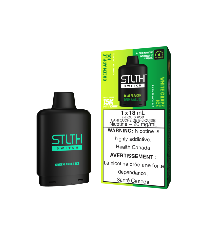 STLTH SWITCH PODS  GREEN APPLE ICE & WHITE GRAPE ICE