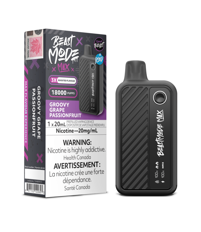 FLAVOUR BEAST BEAST MODE MAX 18K ON GROOVY GRAPE PASSIONFRUIT