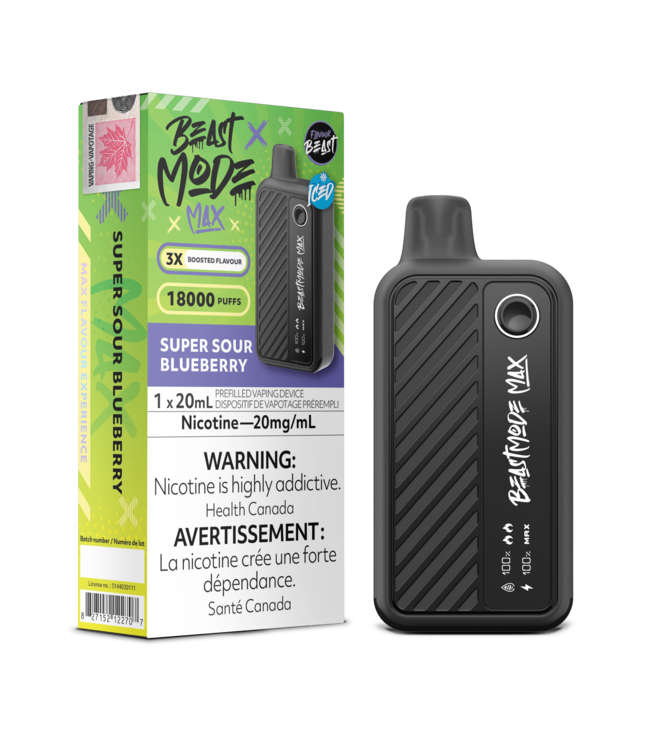 FLAVOUR BEAST BEAST MODE MAX 18K ON SUPER SOUR BLUEBERRY