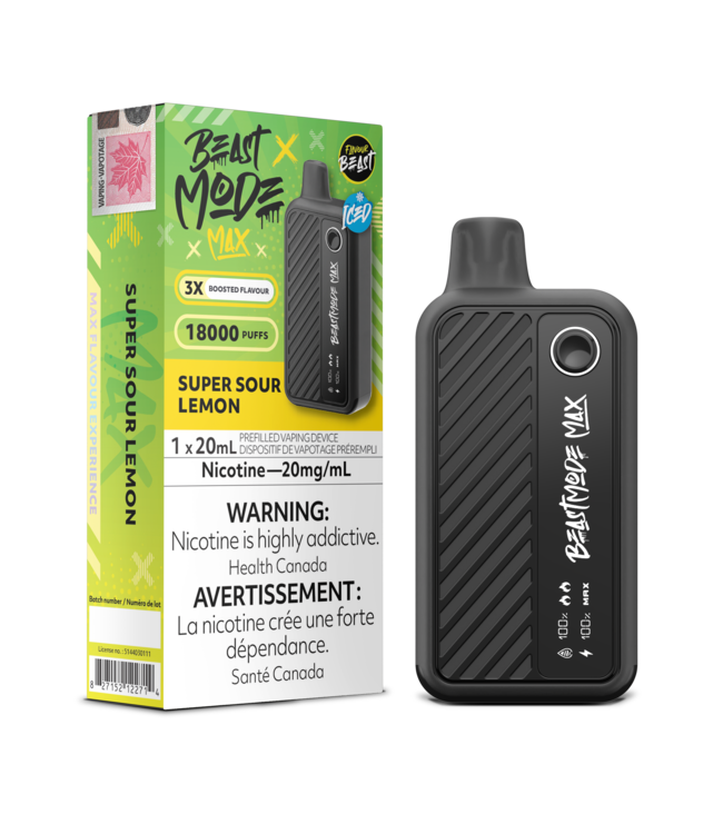 FLAVOUR BEAST BEAST MODE MAX 18K ON SUPER SOUR LEMON