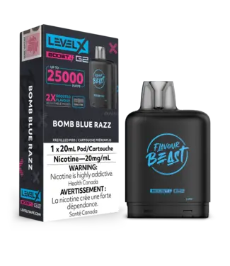 FLAVOUR BEAST LEVEL X LEVEL X FLAVOUR BEAST POD 25K ON BOMB BLUE RAZZ
