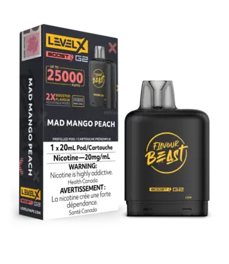 FLAVOUR BEAST LEVEL X LEVEL X FLAVOUR BEAST POD 25K ON MAD MANGO PEACH
