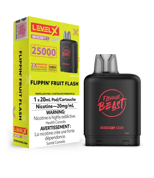 LEVEL X FLAVOUR BEAST POD 25K ON FLIPPIN' FRUIT FLASH