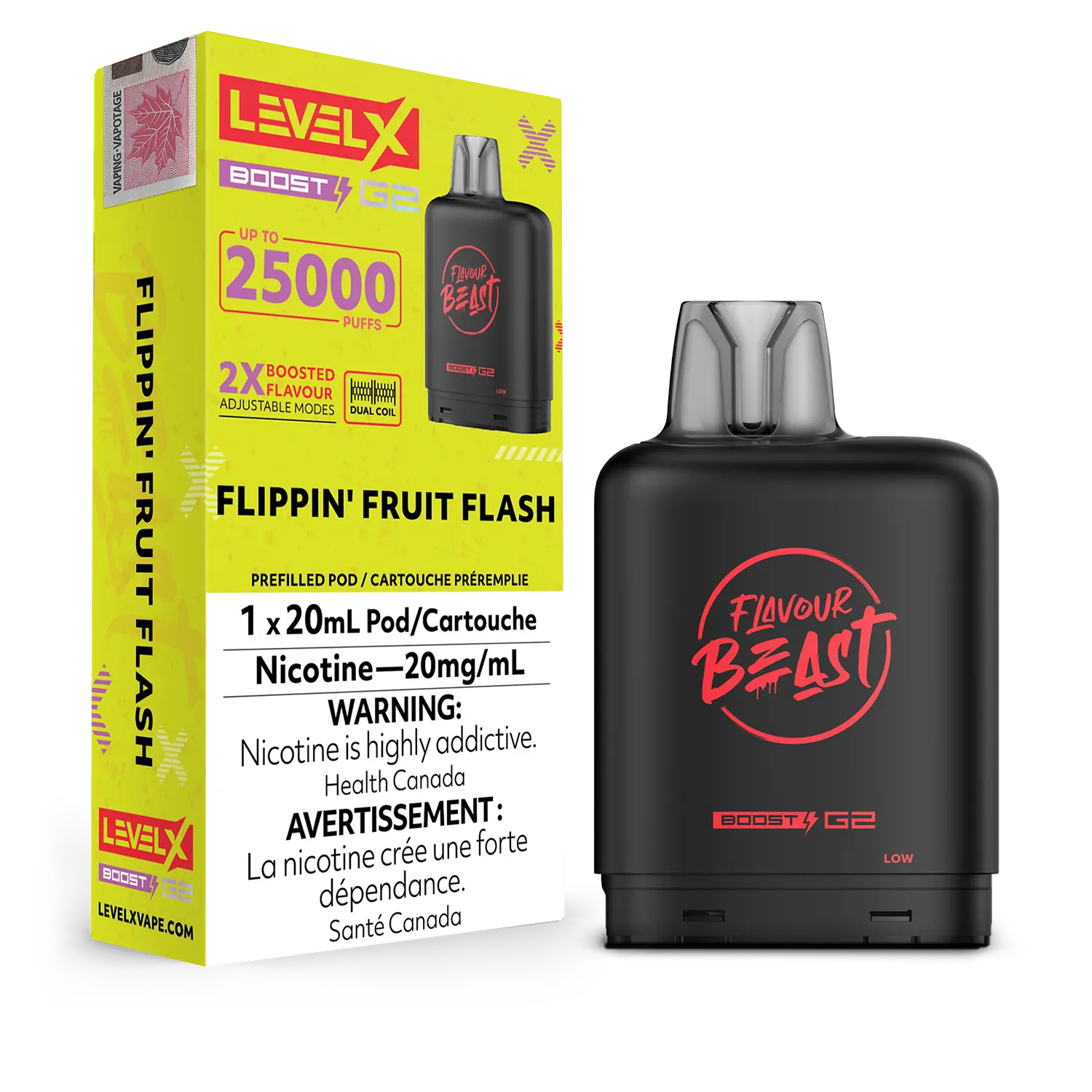 LEVEL X FLAVOUR BEAST POD 25K ON FLIPPIN' FRUIT FLASH