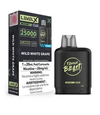 FLAVOUR BEAST LEVEL X LEVEL X FLAVOUR BEAST POD 25K ON WILD WHITE GRAPE ICED