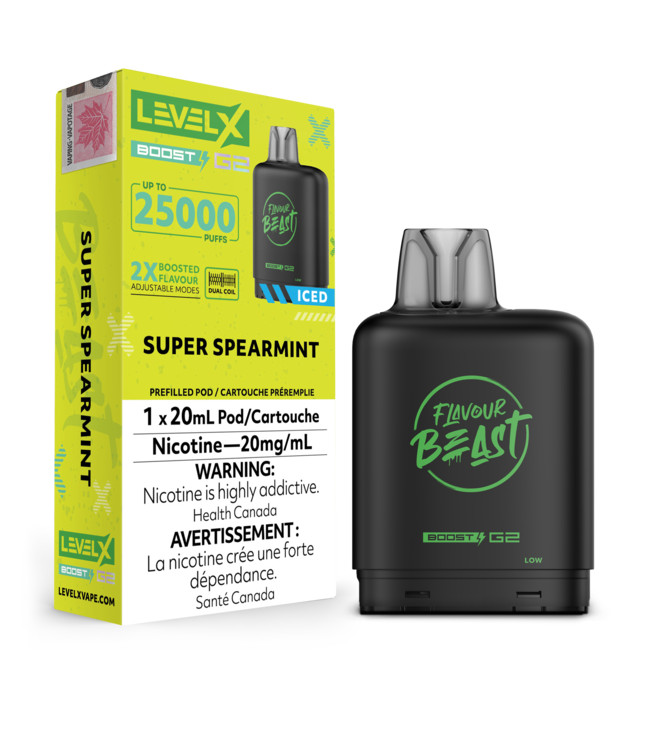 LEVEL X FLAVOUR BEAST POD 25K ON SUPER SPEARMINT