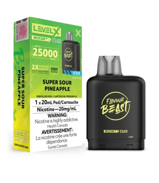 FLAVOUR BEAST LEVEL X LEVEL X FLAVOUR BEAST POD 25K ON SUPER SOUR PINEAPPLE ICED