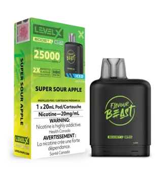 FLAVOUR BEAST LEVEL X LEVEL X FLAVOUR BEAST POD 25K ON SUPER SOUR APPLE ICED