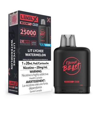FLAVOUR BEAST LEVEL X LEVEL X FLAVOUR BEAST POD 25K ON LIT LYCHEE WATERMELON