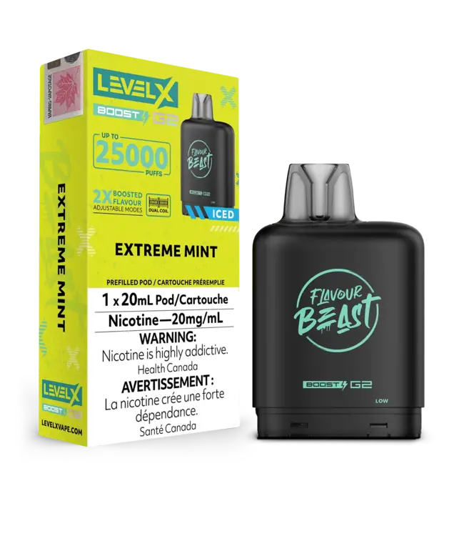 LEVEL X FLAVOUR BEAST POD 25K ON EXTREME MINT ICED