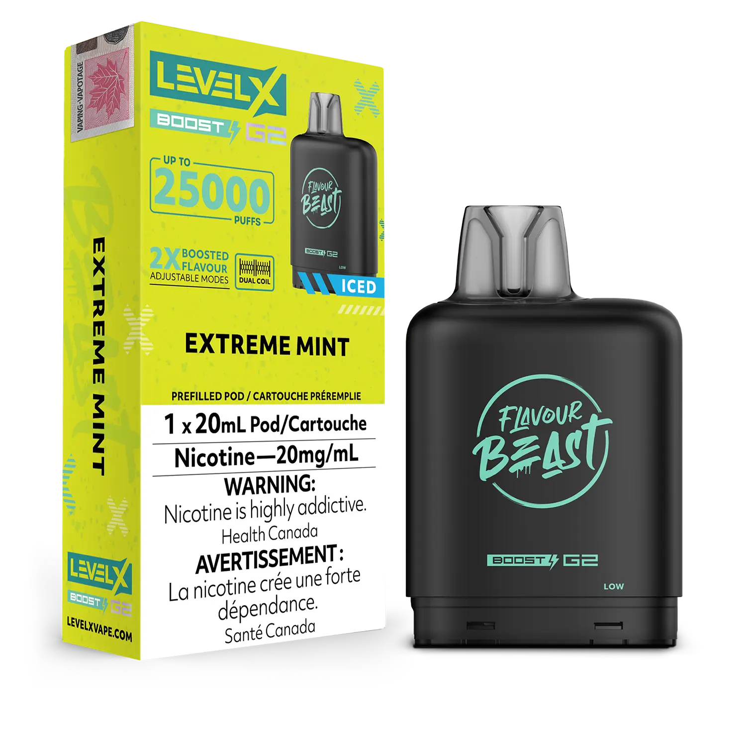LEVEL X FLAVOUR BEAST POD 25K ON EXTREME MINT ICED