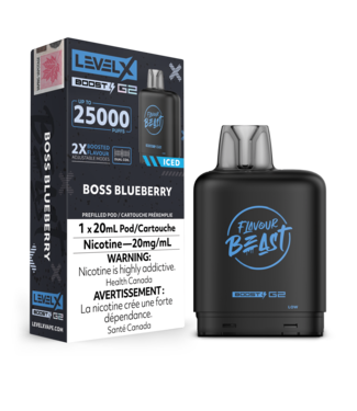 FLAVOUR BEAST LEVEL X LEVEL X FLAVOUR BEAST POD 25K ON BOSS BLUE BERRY
