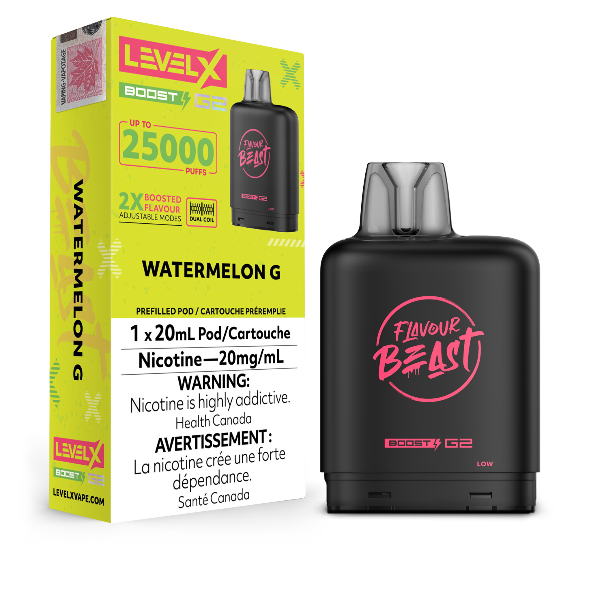 LEVEL X FLAVOUR BEAST POD 25K ON WATERMELON G