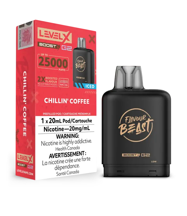 LEVEL X FLAVOUR BEAST POD 25K ON CHILLIN COFFEE ICED