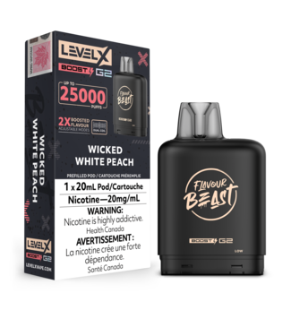 FLAVOUR BEAST LEVEL X LEVEL X FLAVOUR BEAST POD 25K ON WICKED WHITE PEACH
