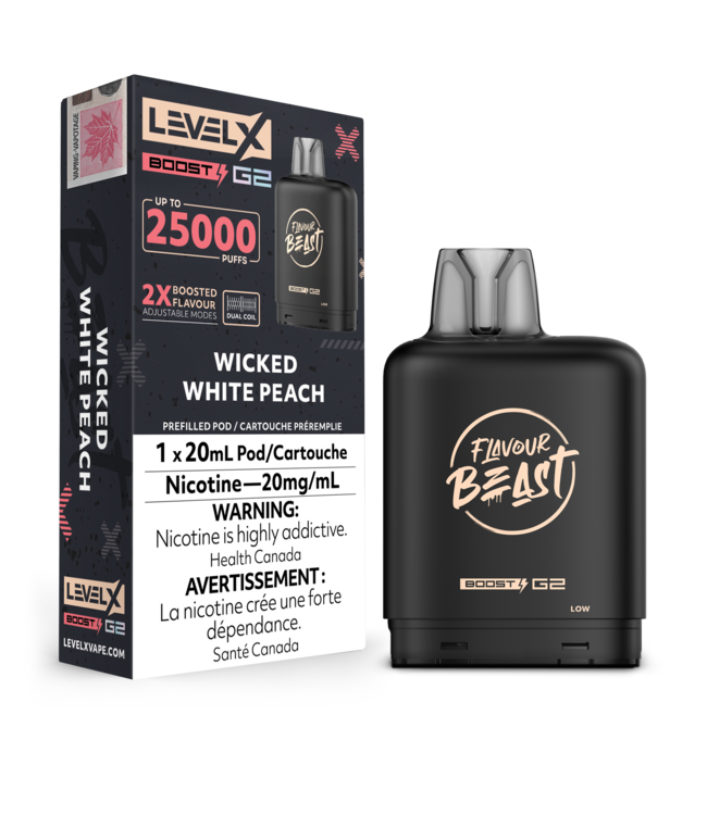 LEVEL X FLAVOUR BEAST POD 25K ON WICKED WHITE PEACH