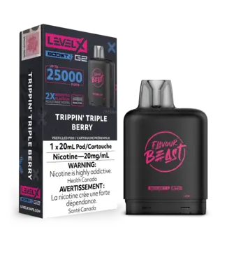 FLAVOUR BEAST LEVEL X LEVEL X FLAVOUR BEAST POD 25K ON TRIPPIN' TRIPLE BERRY