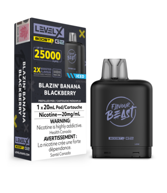 FLAVOUR BEAST LEVEL X LEVEL X FLAVOUR BEAST POD 25K ON BLAZIN BANANA BLACKBERRY
