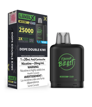 FLAVOUR BEAST LEVEL X LEVEL X FLAVOUR BEAST POD 25K ON DOPE DOUBLE KIWI ICED