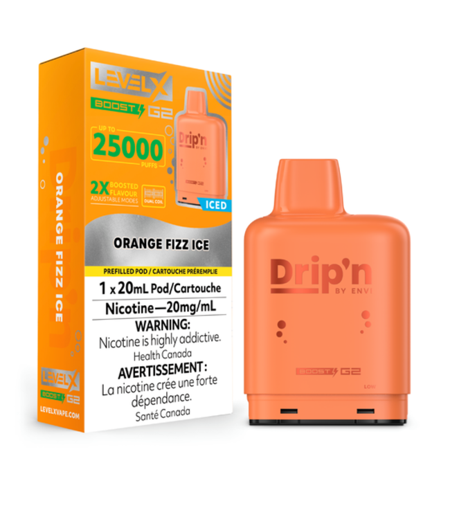 DRIP'N LEVEL X  POD 25K ON  ORANGE FIZZ