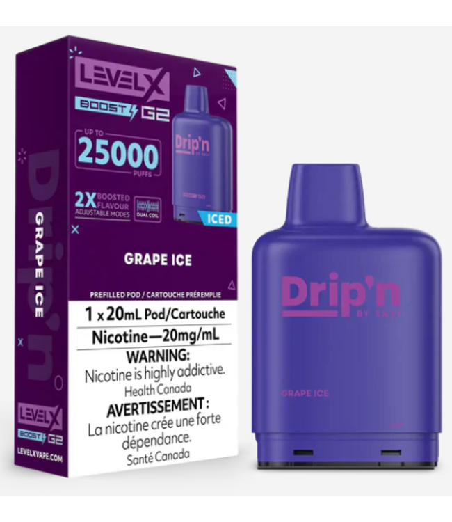 DRIP'N LEVEL X  POD 25K ON  GRAPE ICE
