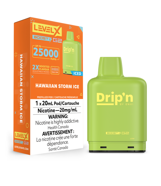 DRIP'N LEVEL X  POD 25K ON  HAWAIIAN STORM ICE