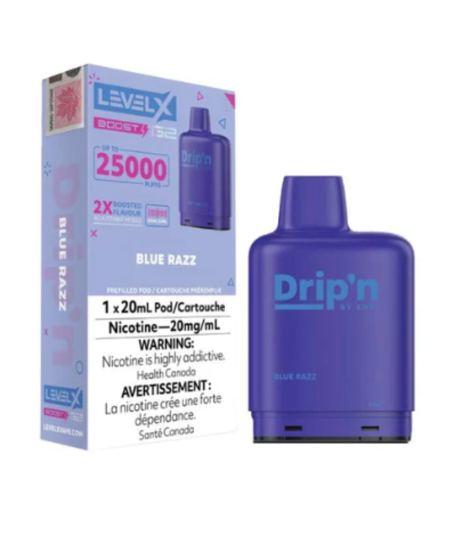 DRIP'N LEVEL X  POD 25K ON  BLUE RAZZ