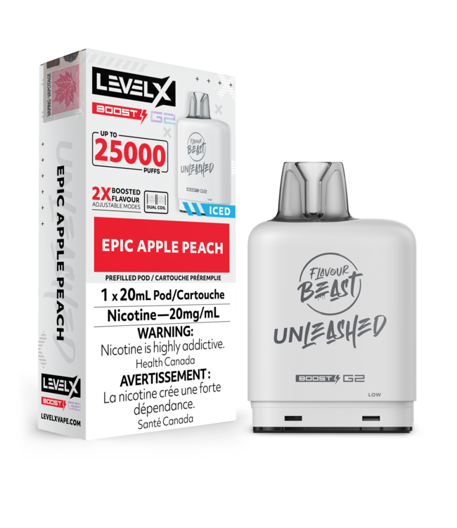 FLAVOUR BEAST UNLEASHED LEVEL X 25K ON EPIC APPLE PEACH