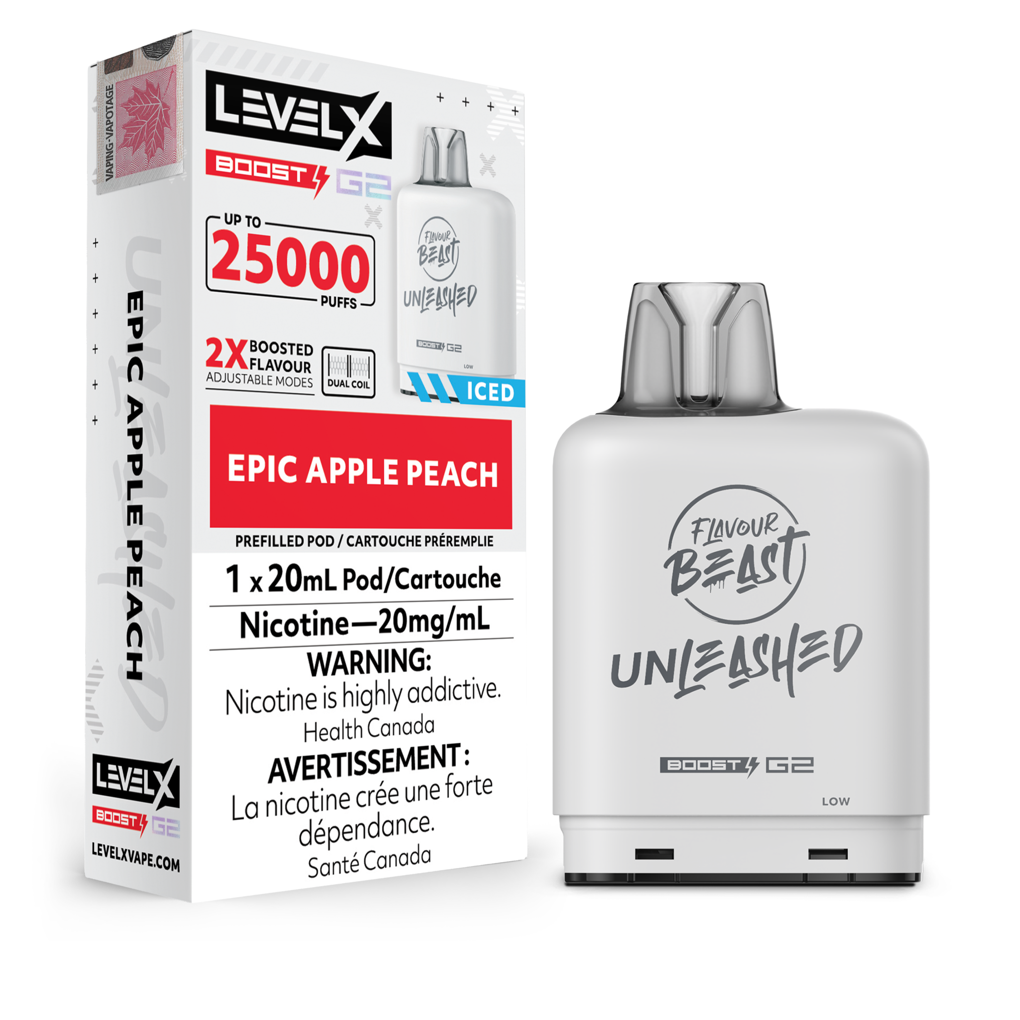 FLAVOUR BEAST UNLEASHED LEVEL X 25K ON EPIC APPLE PEACH
