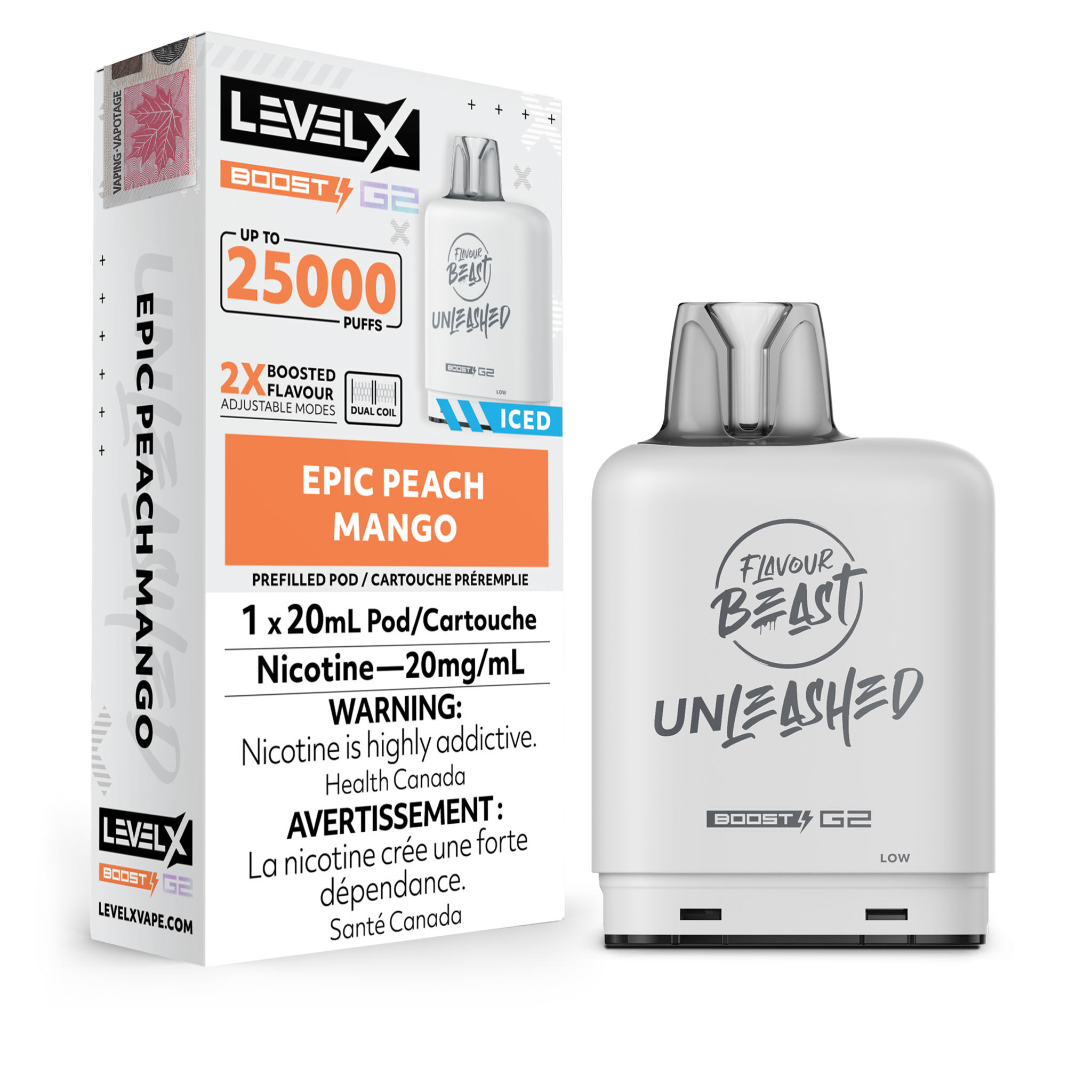 FLAVOUR BEAST UNLEASHED LEVEL X 25K ON EPIC PEACH MANGO