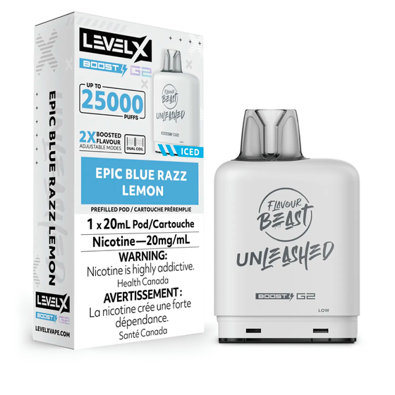 FLAVOUR BEAST UNLEASHED LEVEL X 25K ON EPIC BLUERAZZ LEMON
