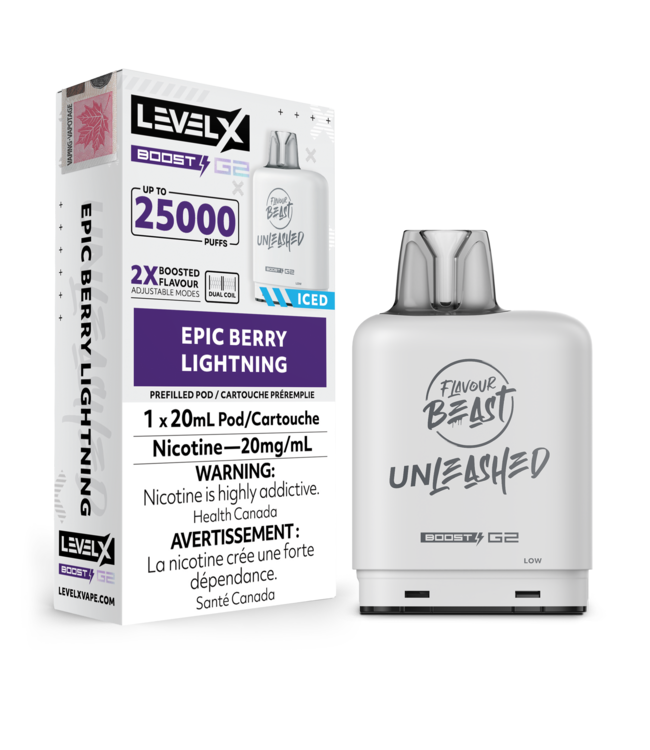 FLAVOUR BEAST UNLEASHED LEVEL X 25K ON EPIC BERRY LIGHTNING