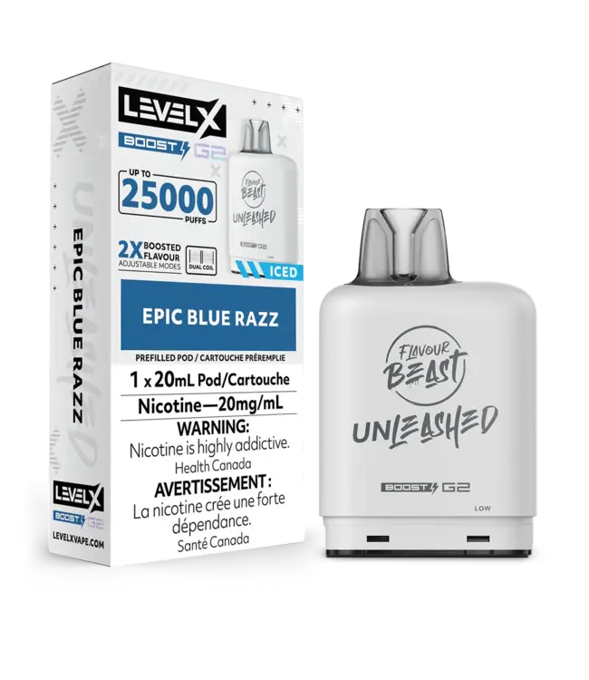 FLAVOUR BEAST UNLEASHED LEVEL X 25K ON EPIC BLUE RAZZ