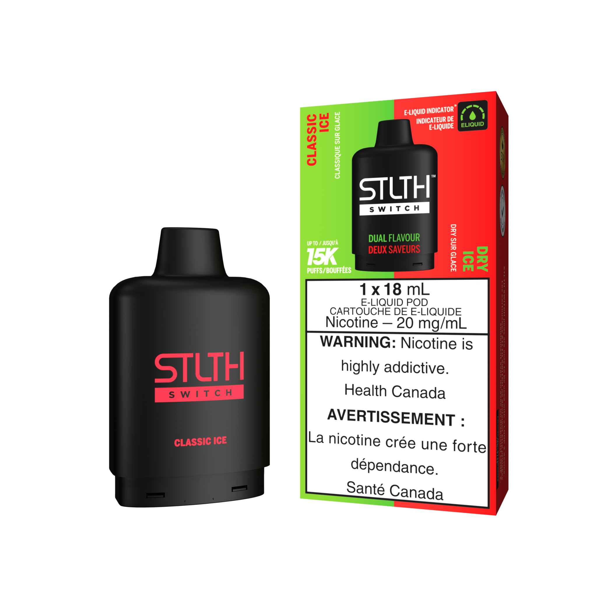 STLTH SWITCH PODS ON CLASSIC ICE & DRY ICE