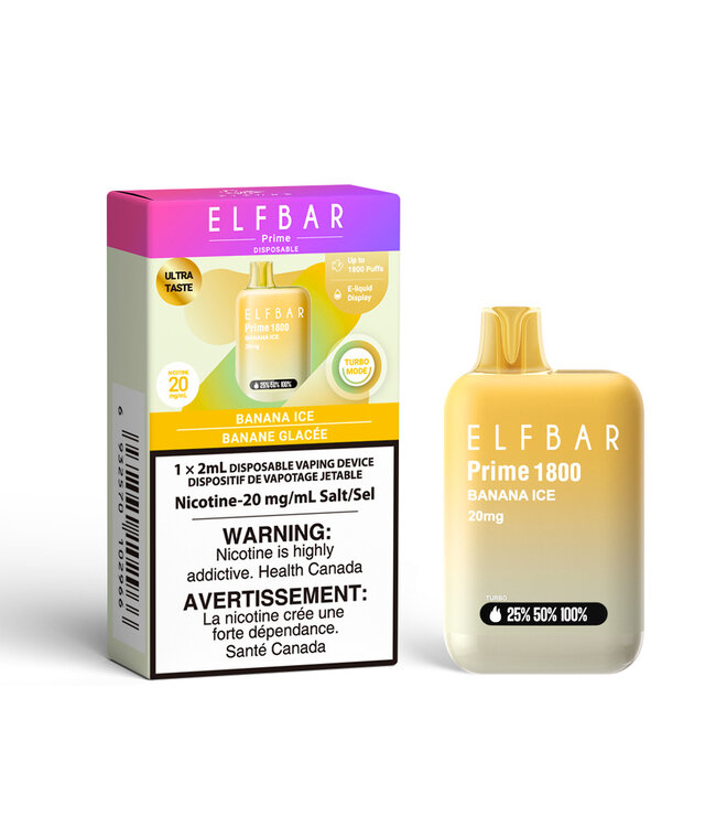 ELF BAR PRIME 1800 ON BANANA ICE