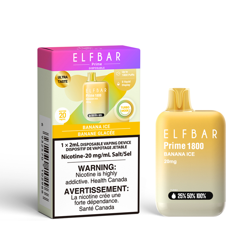 ELF BAR PRIME 1800 ON BANANA ICE