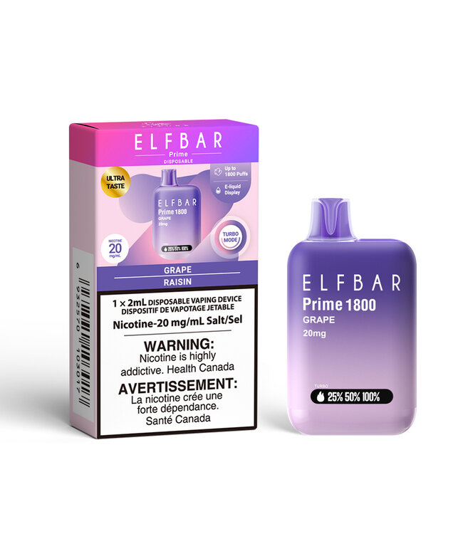 ELF BAR PRIME 1800 ON GRAPE