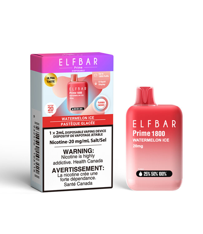 ELF BAR PRIME 1800 ON WATERMELON ICE