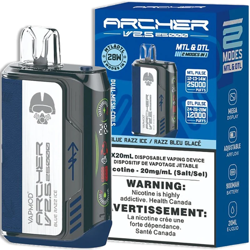 VAPMOD ARCHER V2.5 25K ON BLUE RAZZ ICE