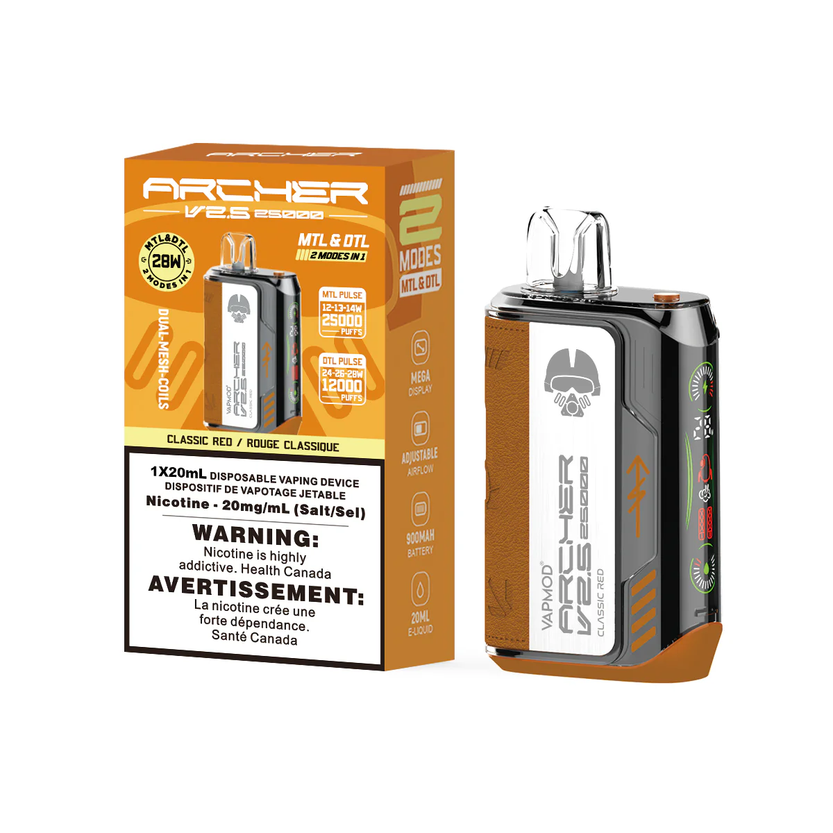 VAPMOD ARCHER V2.5 25K ON CLASSIC RED