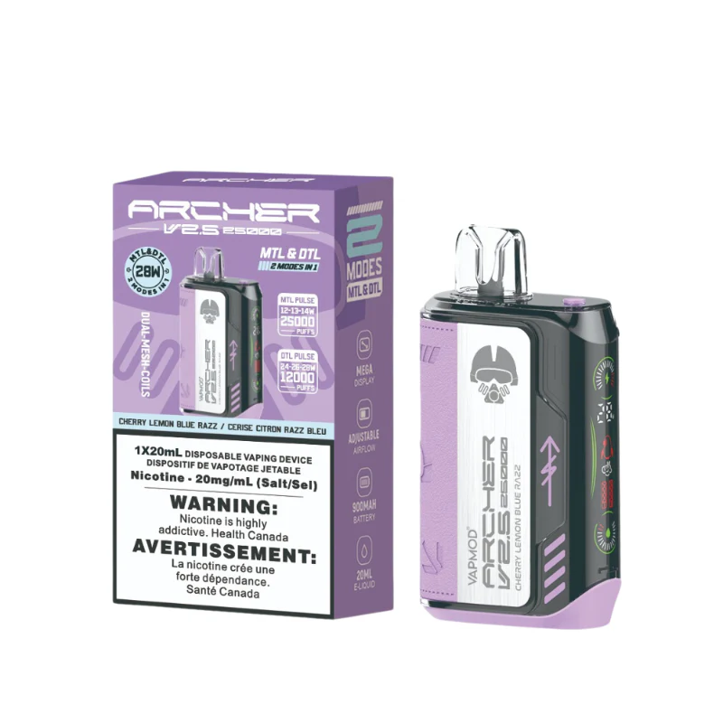 VAPMOD ARCHER V2.5 25K ON CHERRY LEMON BLUE RAZZ