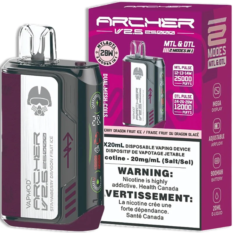 VAPMOD ARCHER V2.5 25K ON STRAWBERRY DRAGON FRUIT ICE