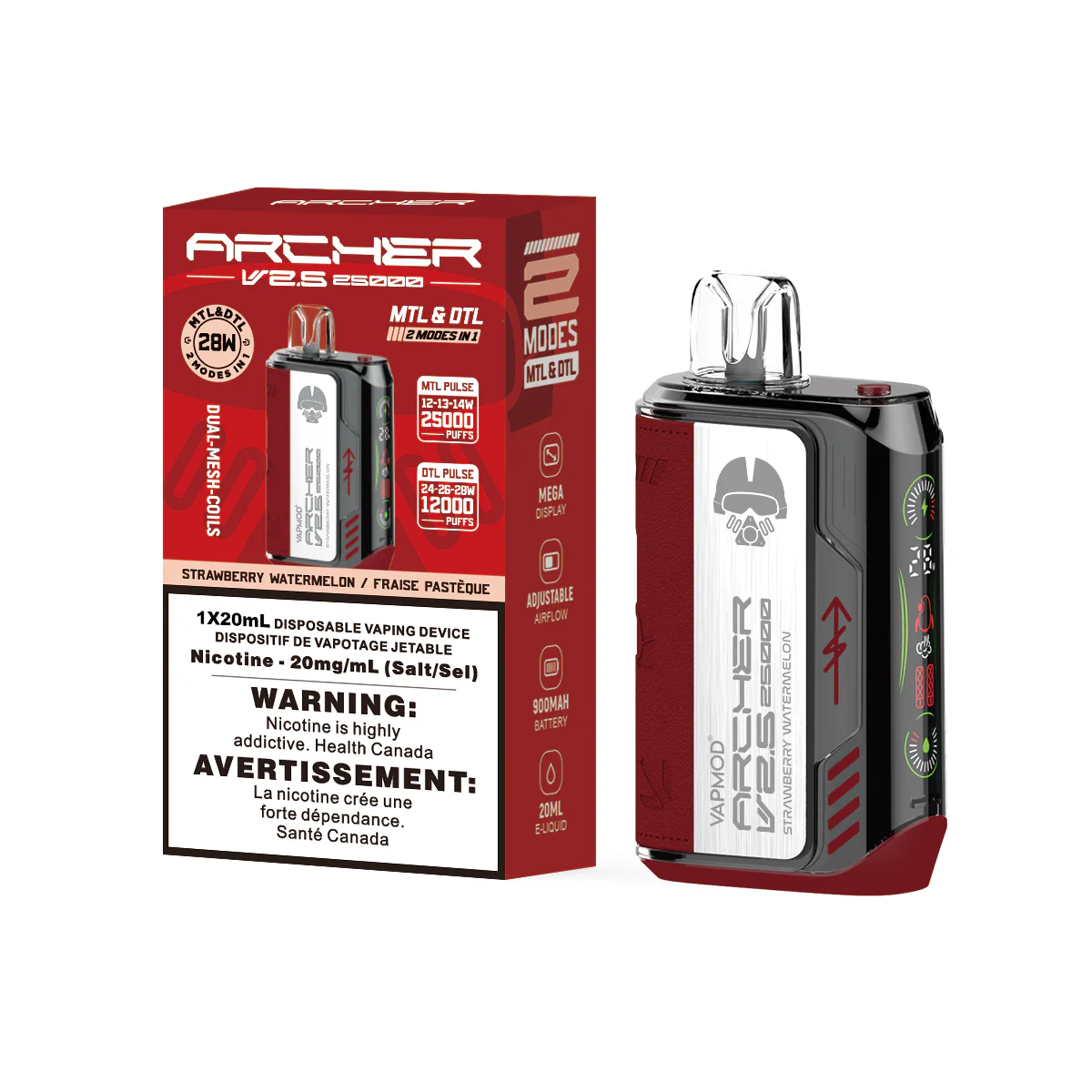 VAPMOD ARCHER V2.5 25K ON STRAWBERRY WATERMELON