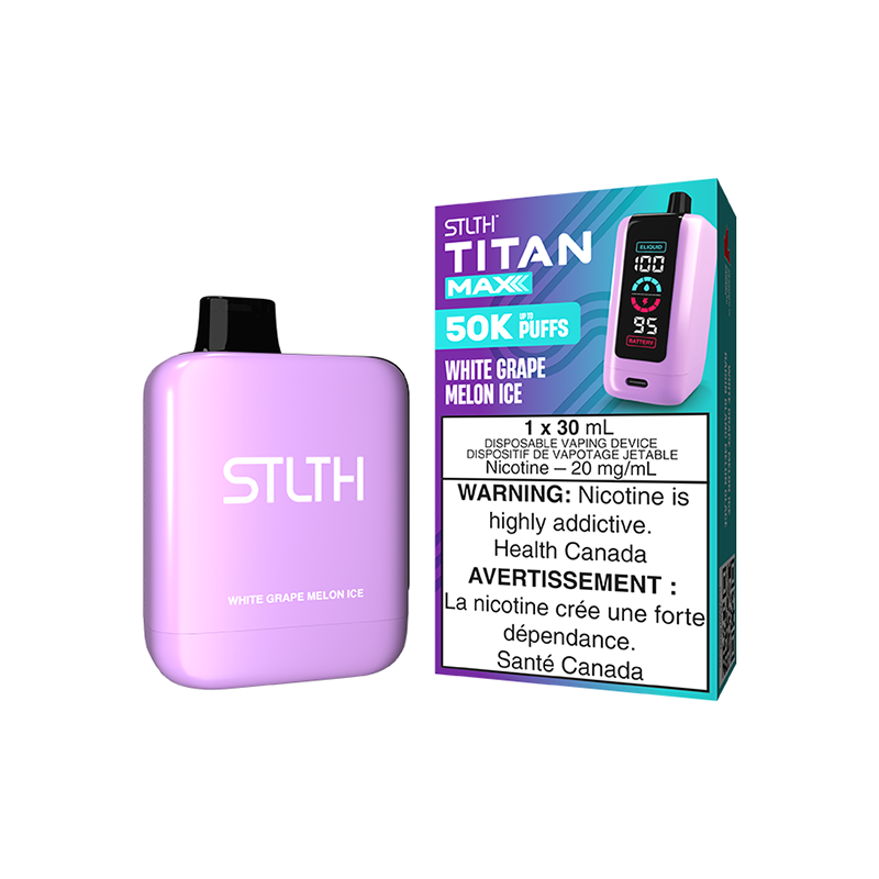 STLTH TITAN MAX 50K ON WHITE GRAPE MELON ICE