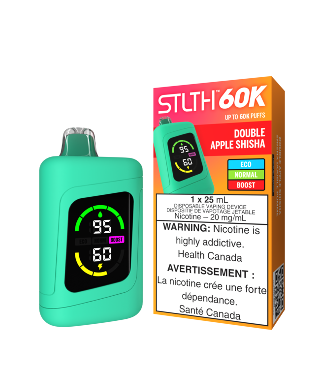 STLTH 60K ON DOUBLE APPLE SHISHA