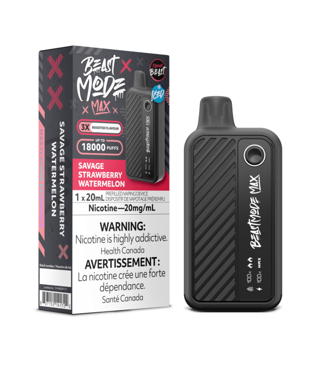 FLAVOUR BEAST BEAST MODE MAX 18K ON SAVAGE STRAWBERRY WATERMELON